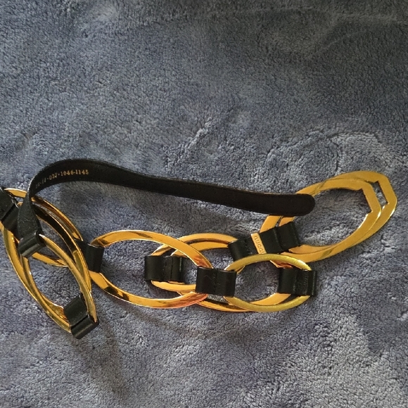 Vintage Gucci Black and Gold Oval Link Belt - Picture 9 of 14